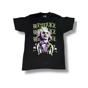 Beetlejuice Graphic T-Shirt Mens Size M‎ Black Movie Tee